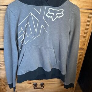 Fox Charcoal and Black Hoodie with Bold Logo